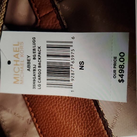 NWT Michael Kors Abby Signature Jacquard Large Cargo Backpack BG/EB/LUGG - Picture 12 of 14